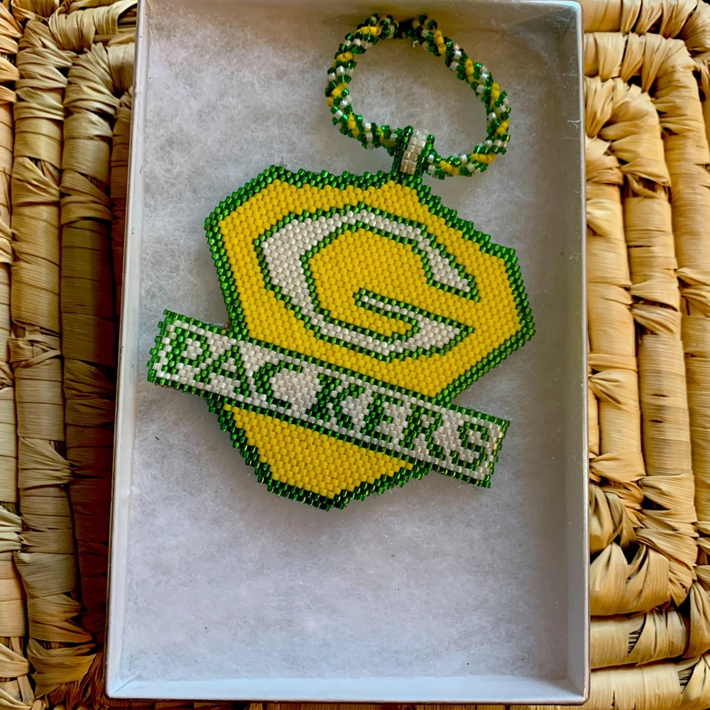 Handmade beaded Green Bay Packer necklace. Price negotiable 👍🏽